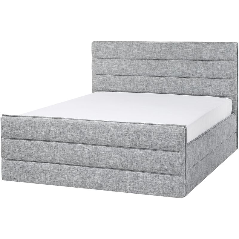 

Cama tapizada en color gris claro con somier 160x200 cm VALBONNE