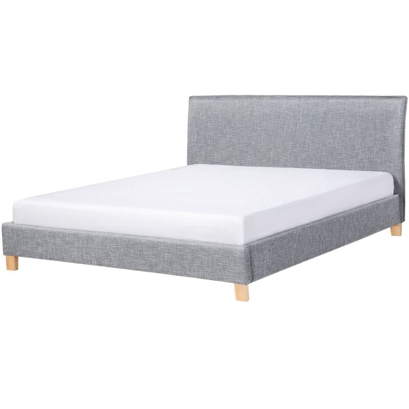 

Beliani - Cama tapizada en color gris con somier 160x200 cm SENNEZ