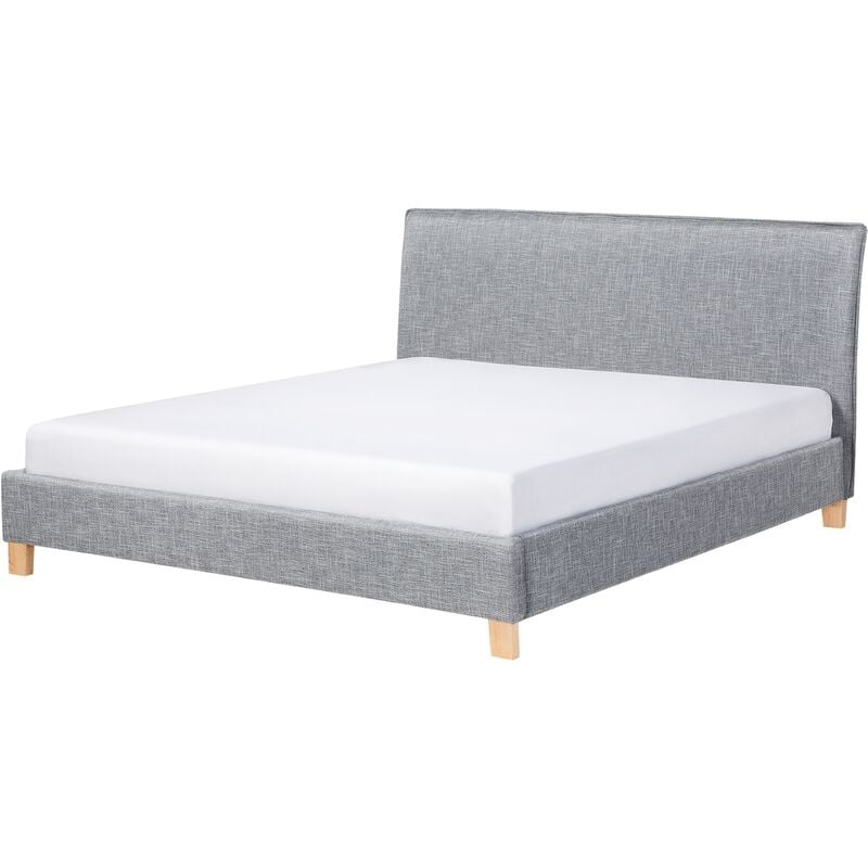 

Beliani - Cama tapizada en color gris con somier 180x200 cm SENNEZ