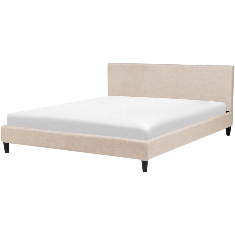 

Cama tapizada en tela beige 180x200 cm FITOU