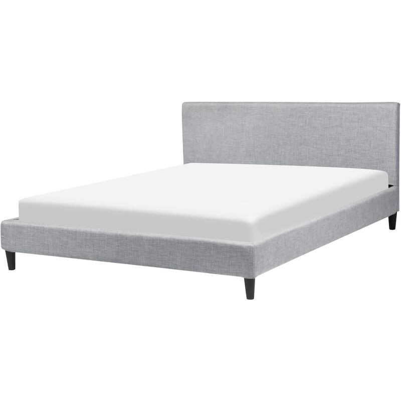 

Beliani - Cama tapizada en tela gris claro 160x200 cm FITOU
