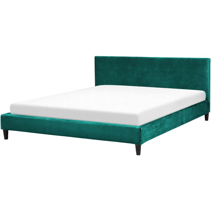 

Cama de terciopelo verde oscuro 180 x 200 cm FITOU