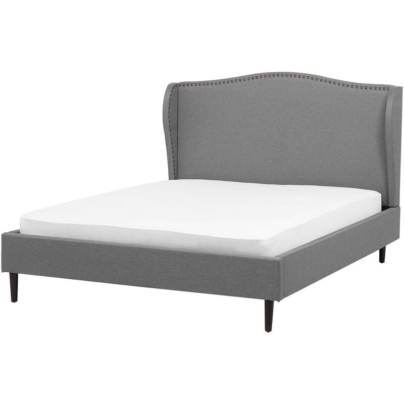 

Beliani - Cama tapizada gris 140x200 cm COLMAR