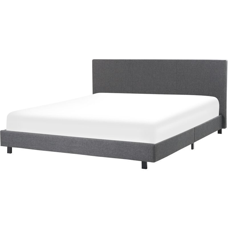 

Beliani - Cama tapizada gris 180x200 cm ALBI