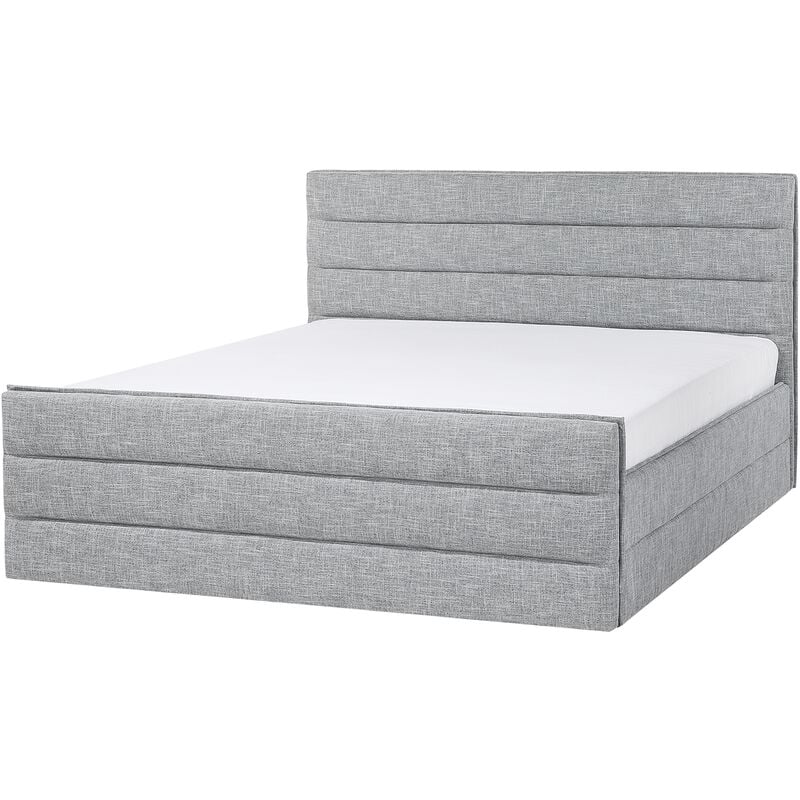 

Cama tapizada gris claro con somier 180x200 cm VALBONNE