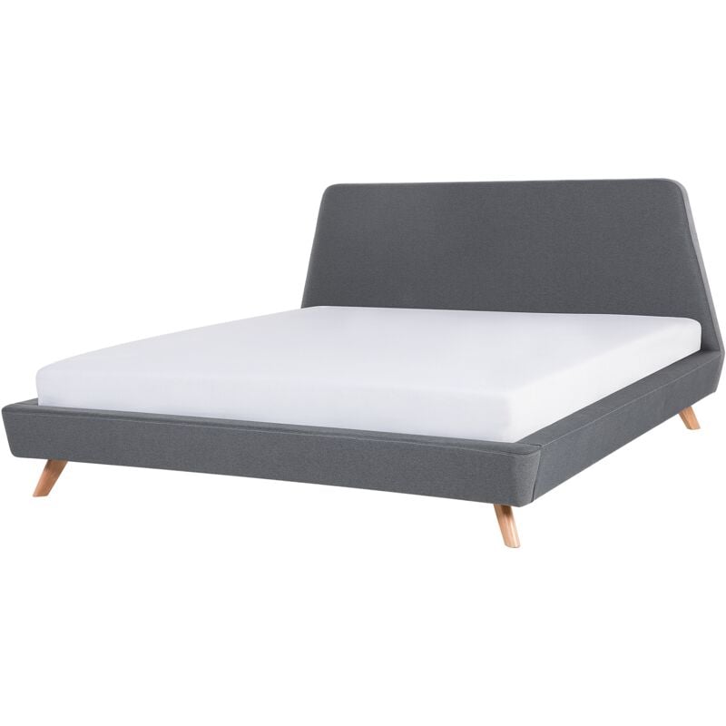 

Beliani - Cama tapizada gris con somier 180x200 cm VIENNE