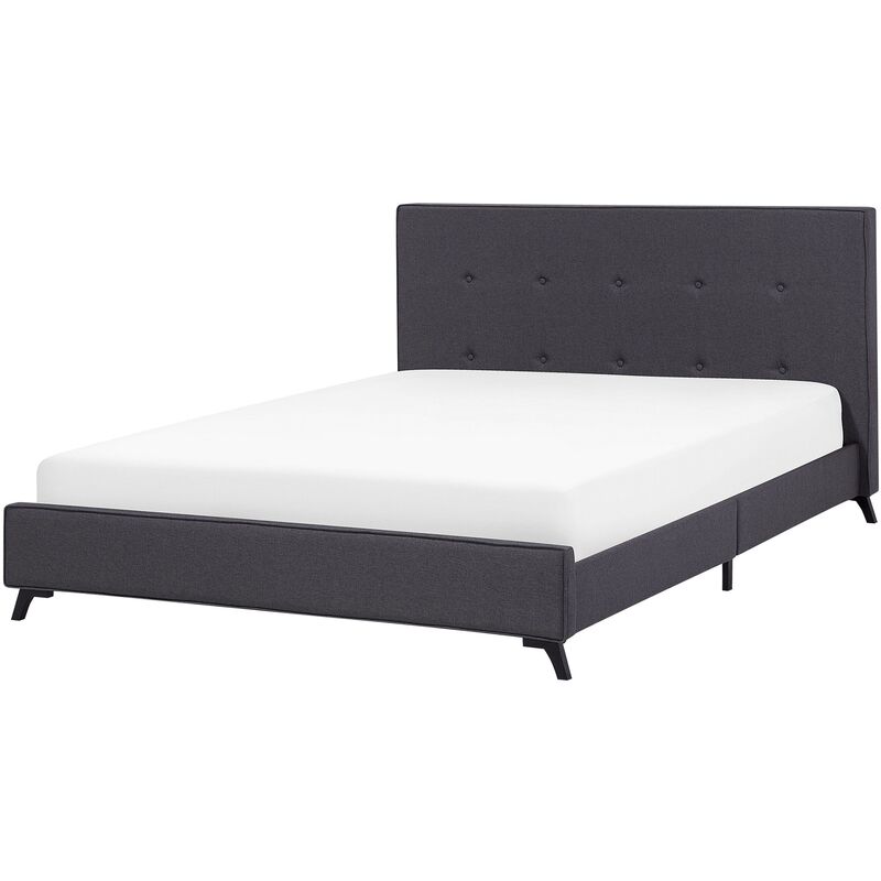 

Beliani - Cama tapizada gris oscuro con somier 140x200 cm AMBASSADOR