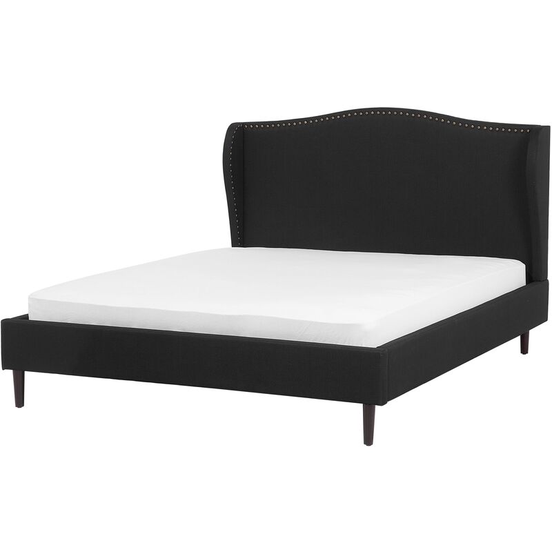 

Beliani - Cama tapizada negra 160x200 cm COLMAR