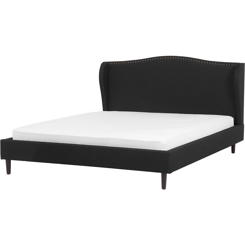 

Beliani - Cama tapizada negra 180x200 cm COLMAR