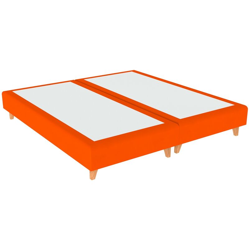 

Cama Tapizada Venecia Color Principal - Polipiel Orange Naranja, 160 x 180 cm. (2 de 80x180) + anclajes de unión