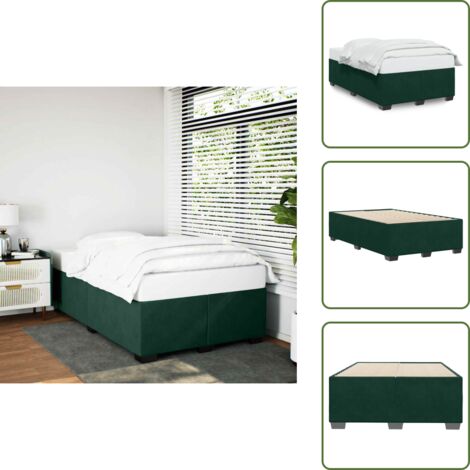 Cama terciopelo - vidaXL Estructura cama sin colchón terciopelo verde oscuro 120x190cm - Cama verde oscuro