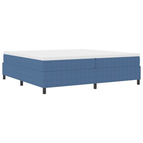 Cama tipo Box Spring Azul y Blanco 203 x 200 x 60 cm vidaXL
