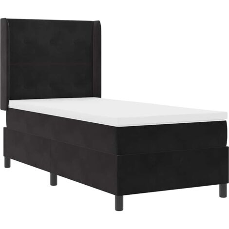 Cama tipo Box Spring con cabecera Negro 100 x 200 cm Terciopelo vidaXL
