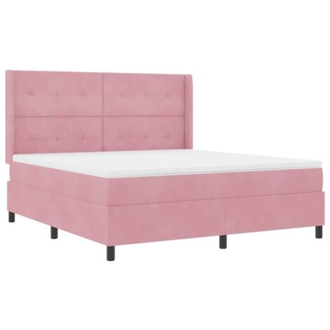 Cama tipo Box Spring con cabecera Rosa 180 x 200 cm Terciopelo vidaXL