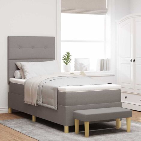 Cama tipo Box Spring con cojín Taupé 200 x 80 cm tela