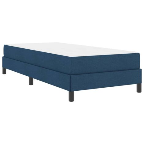 Cama tipo Box Spring con colchón Azul 90 x 200 cm tela