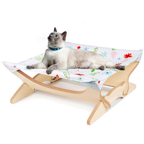 Cama tipo hamaca para gatos, cama elevada para mascotas, cama para gatos desmontable y transpirable