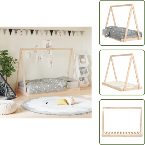 Cama tipo tipi - vidaXL Estructura de cama para niños madera maciza de pino 80x160 cm - Cama infantil