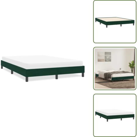 Cama verde oscuro - vidaXL Estructura cama sin colchón terciopelo verde oscuro 140x190 cm - Cama con somier