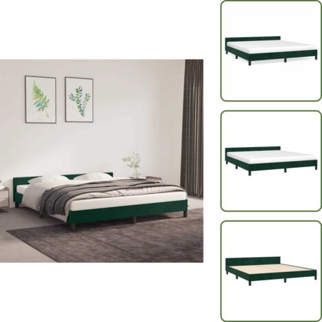 Cama verde oscuro - vidaXL Estructura cama sin colchón terciopelo verde oscuro 160x200 cm - Cama con cabecero