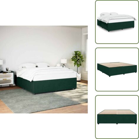 Cama verde oscuro - vidaXL Estructura cama sin colchón terciopelo verde oscuro 200x200 cm - Cama con listones