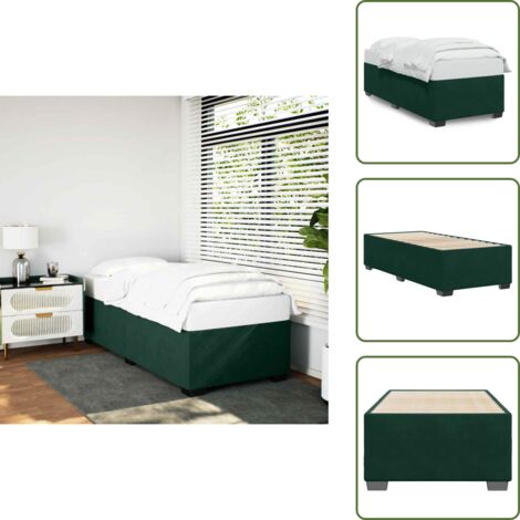 Cama verde oscuro - vidaXL Estructura de cama sin colchón terciopelo verde oscuro 90x200cm - Cama con listones