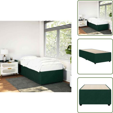 Cama verde oscuro - vidaXL Estructura de cama sin colchón terciopelo verde oscuro 90x200cm - Cama con listones