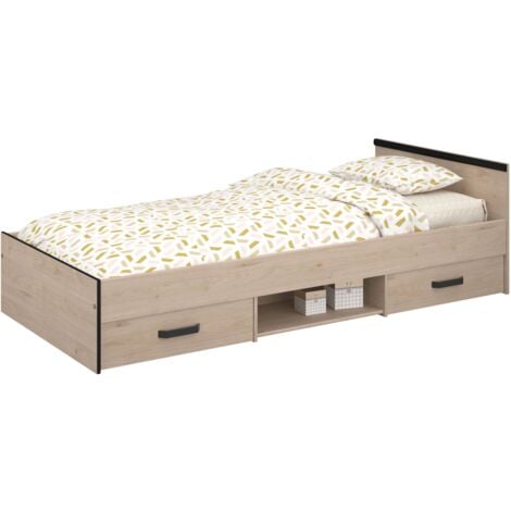 Cama juvenil Village 2 cajones 1 hueco dormitorio habitación infantil 90x200 cm
