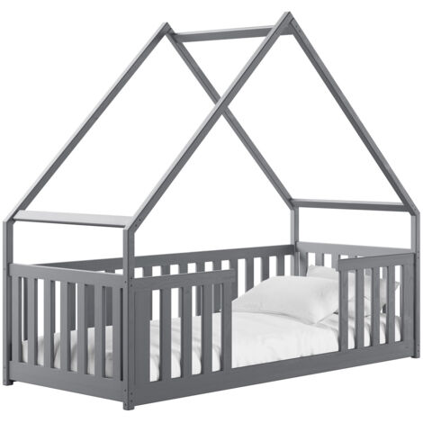 Cama Vista 114, Gris, Individuales, 80x200, Madera, Somieres, 86x208x184cm