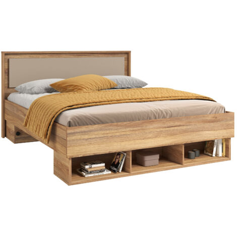 Cama Vosalo 102 , Doble, 160x200, Aglomerado laminado, Somieres, 170x204x101cm
