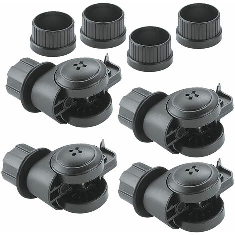 camar Möbelrollen mit Bremse, passend zu Tischfuß Zoom, Rolle zylindrisch ø 60mm, Kunststoff schwarz 4 Stück