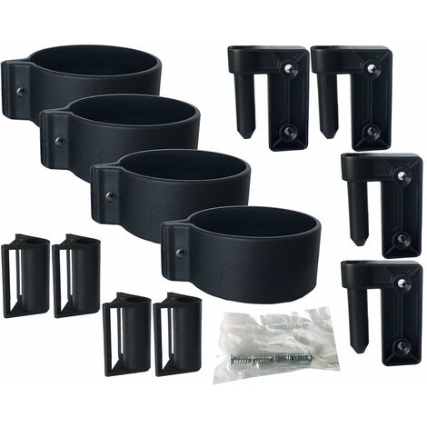 camar Paneelsystem Modesty für Tischfüße 60mm, Schreibtisch Zubehör für Rückwände - Sichtschutz, Kunststoff schwarz 4 Stück