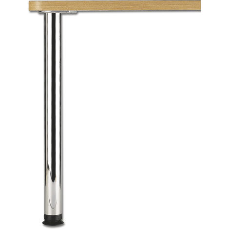 Camar Tischbein höhenverstellbar 1100-1200mm rund ø 60mm Set Zoom - Tischfuß ideal als Stehtischbein & Bartischbein verwendbar - inklusive Montageplatte für Tischbein, Stahl chrom