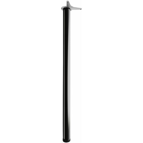 camar Tischfuß verstellbar 1100-1130mm rund, Metall Tischbein höhenverstellbar, Stahl schwarz lackiert
