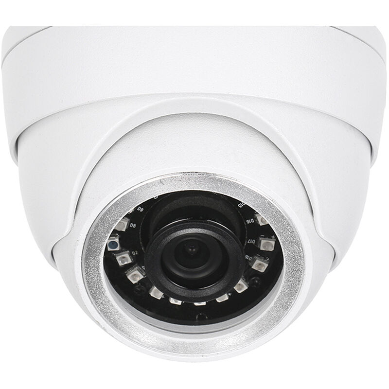 

Camara CCTV 1/3 'CMOS Color 1080P Alta resolucion 18 Lamparas Camara domo para interiores Nightvison Camara de seguridad analogica,Blanco, PAL