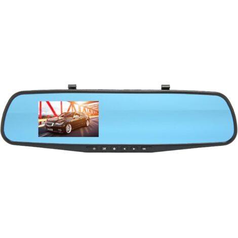 Cámara de espejo retrovisor de 3,5 pulgadas y 1080P, grabación con vista panorámica, cámara de respaldo, cámara frontal para tablero con antivibración, visión nocturna y monitor de estacionamiento.