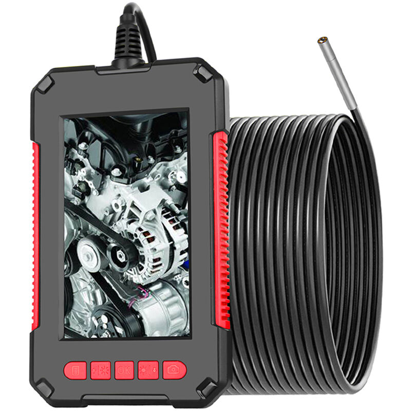 

Camara de inspeccion de boroscopio endoscopio industrial portatil de mano P40,Rojo, cable rigido de 5 m