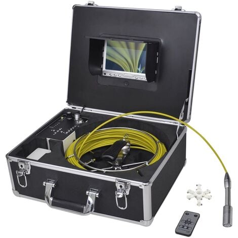 VEVOR VEVOR Cámara de Inspección de Tuberías, 50m Kit de Endoscopio  Impermeable de Tubería Drenaje con Monitor 7 LCD, Tarjeta SD 8G con  Batería 4500 mAh