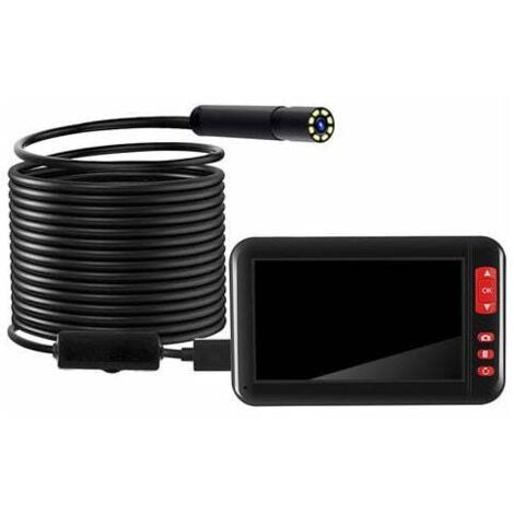 Cámara de inspección endoscópica industrial con 8 LED de 8 mm y pantalla de alta definición de 4,3 pulgadas y 1080P, cable flexible de 10 metros [A+++]