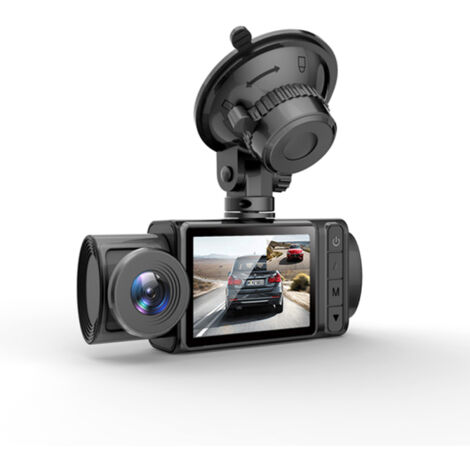 Cámara de salpicadero de 3 cámaras y 2 pulgadas con espejo retrovisor transparente, grabadora de vídeo para coche multilingüe, grabadora de conducción para la seguridad automovilística.