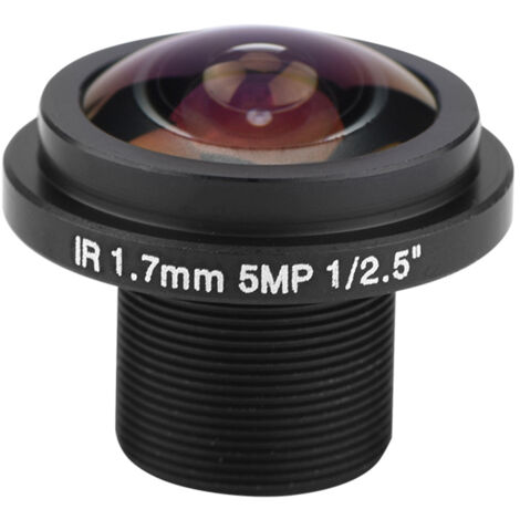 Cámara de seguridad CCTV con lente ojo de pez, distancia focal de 1,7 mm, ángulo de visión de 185°, 5 MP HD y compatibilidad con CCD de amplio rango.