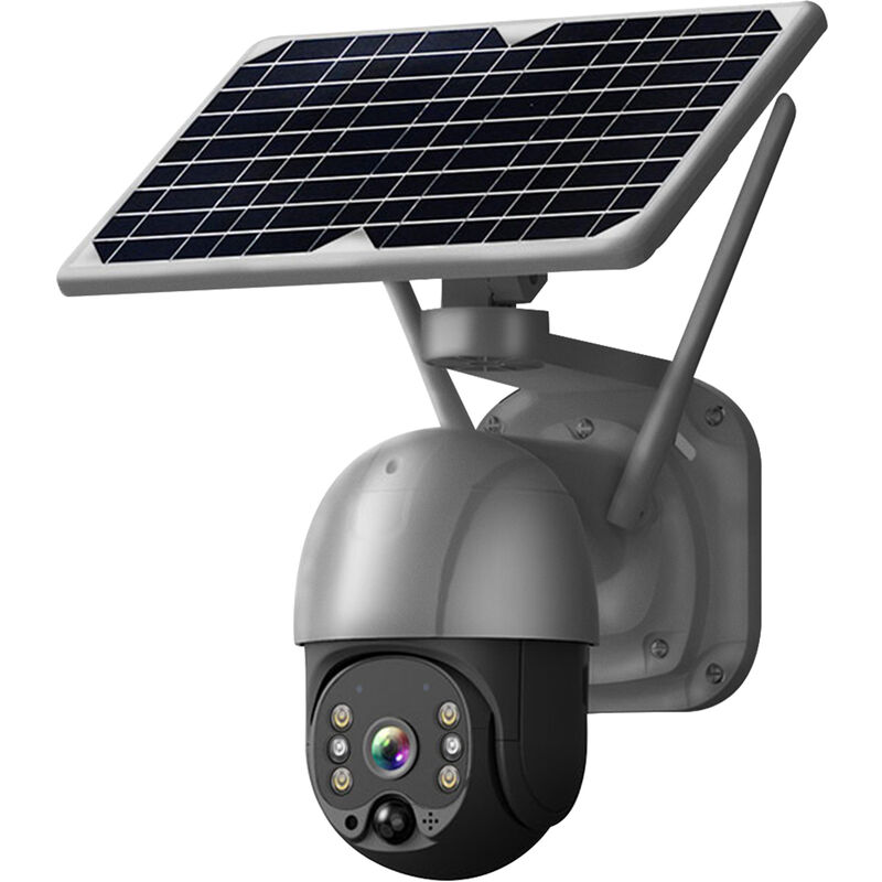 

Camara de seguridad inalambrica con panel solar, camara inalambrica con batería recargable Camara de seguridad domestica WiFi de 3 MP con vision