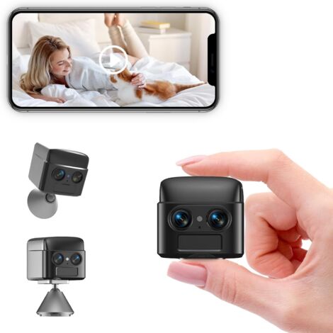 Cámara de seguridad inalámbrica para interiores, cámara de vigilancia magnética WiFi 4K, visión nocturna automática, detección humana con IA, comunicación bidireccional, lente dual.