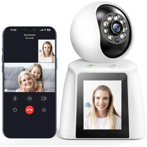 Cámara de seguridad interior 2K, monitor wifi para bebés, ancianos, niños y niñeras, video bidireccional/app para teléfono, cámara para mascotas y videochat.