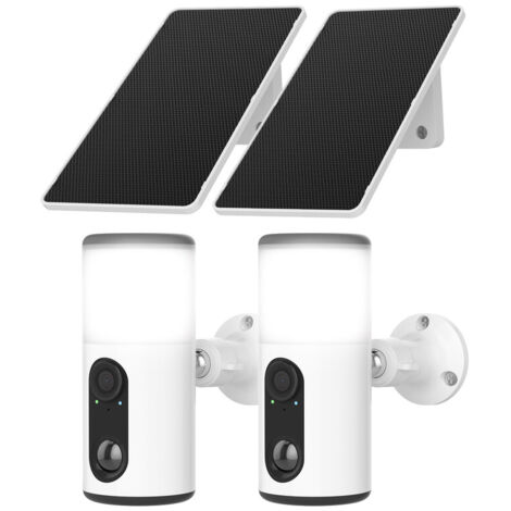 Cámara de vigilancia exterior solar ANRAN 2K 3MP Visión Nocturna en Color, Detección Humana y Alerta, Compatible con Alexa, WiFi 2.4GHz, ANRAN F2M3 - 2 unidades