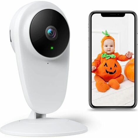 Cámara de vigilancia WiFi, 1080P y cámara WiFi para bebés/ancianos/mascotas, cámara con monitor para bebés con audio bidireccional, detección de movimiento/sonido