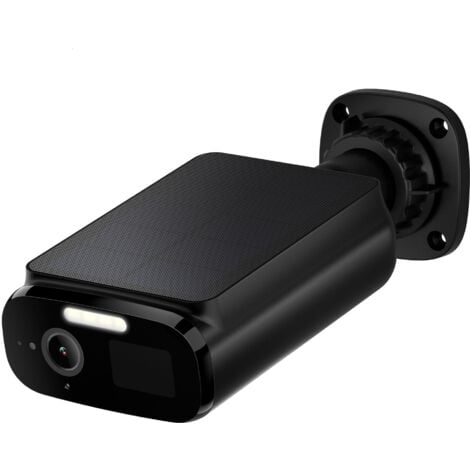 Cámara de vigilancia WiFi exterior inalámbrica con panel solar integrado, cámara IP con batería (10400mAh), detección humana, alarma sonora y luminosa, visión nocturna en color WOOX