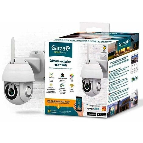 Camara exterior vigilancia WIFI HD 360º 1080p GARZA SMART HOME 401270