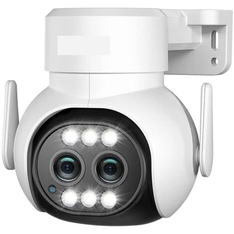 Cámara IP 5G WiFi 4G SIM, doble lente, zoom óptico, cámara de seguridad exterior PTZ de 360°, seguimiento automático, videovigilancia, visión nocturna a color (WiFi 4MP 128G)