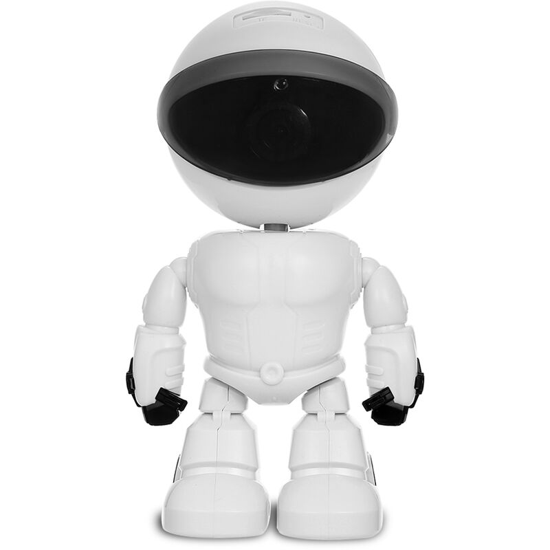 

Happyshopping - Camara IP de seguridad con robot WiFi HD 1080P,Blanco y negro, enchufe de la UE